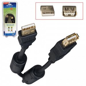 Кабель-удлинитель USB 2.0 1,8м DEFENDER, M-F, 2 фильтра, для