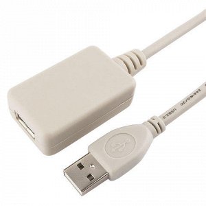 Кабель-удлинитель USB 2.0 4,8м CABLEXPERT, AM-AF, для подклю