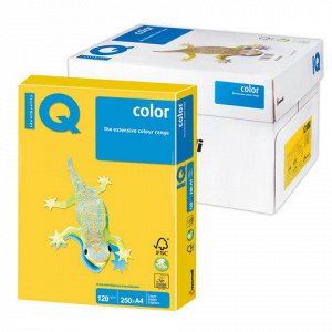 Бумага IQ color А4, 120 г/м, 250 л., интенсив ярко-желтая IG