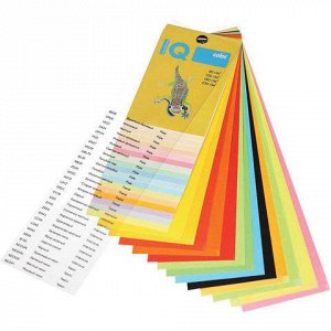 Бумага IQ color А4, 80 г/м, 100 л., пастель желтая YE23 ш/к