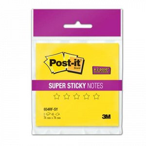 Блок самоклеящ. (стикер) POST-IT Super Sticky 76х76 мм, 45 л