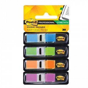 Закладки клейкие POST-IT Professional, пластиковые, 12мм, 4