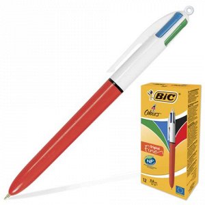 Ручка шариковая автомат. BIC 4 Colours, 4-цветная, 0,8мм, ли