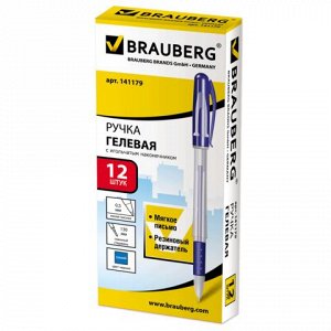 Ручка гелевая BRAUBERG Geller, игольчатый узел 0,5мм, линия