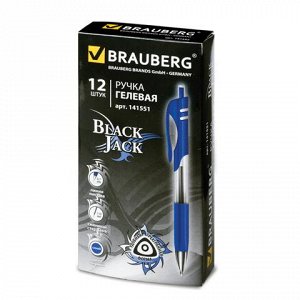 Ручка гелевая автомат. BRAUBERG Black Jack, трехгранная, узе