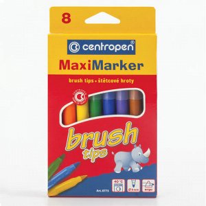 Фломастеры CENTROPEN &quot;Brush&quot;,  8 цв, наконечник-кисть, венти