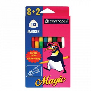 Фломастеры CENTROPEN &quot;Magic&quot;, 8 цв+2 изменяющих цвет, ширина