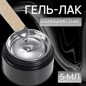 Гель лак для ногтей, «LIQUID METALL», 3-х фазный, 5мл, LED/UV, цвет серебристый