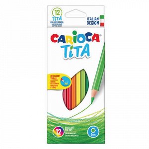 Карандаши цветные CARIOCA &quot;Tita&quot;, 12 цв, пластиковые, грифел