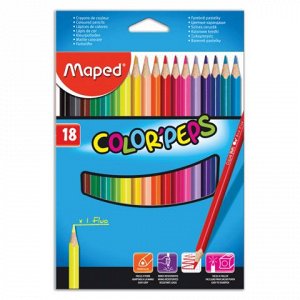 Карандаши цветные MAPED (Франция) &quot;Color Pep&#039;s&quot;, 18 цв, трех