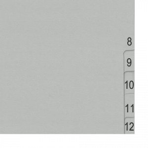 Разделитель пластиковый BRAUBERG А4, 12 листов, цифровой 1-1