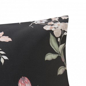 Комплект наволочек «Этель» Black flowers, 50x70 см, 2 шт., мако-сатин, хлопок 100%