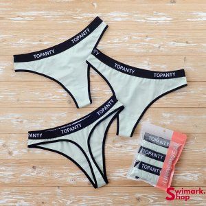 Набор трусов TOPANTY 10053-3, FIT, String, 3 шт/уп, Color Mix