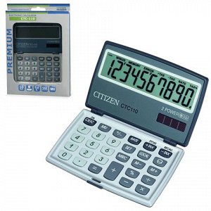 Калькулятор CITIZEN карманный CTC-110WB, 10 разрядов, двойно