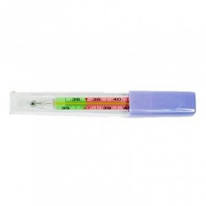 Термометр ртутный с защитным покрытием и цветной шкалой в пластик. футляре КЛИНСА/Импэкс-Мед