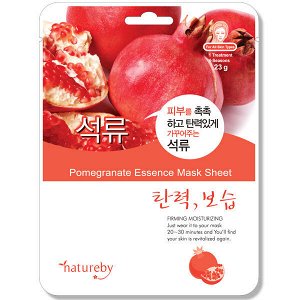 Листовая тканевая маска для лица с экстрактом граната Natureby Pomegranate Essence Mask Sheet, 23гр