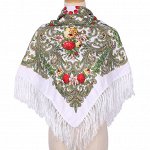 Платок шерсть с узором 90х90 см