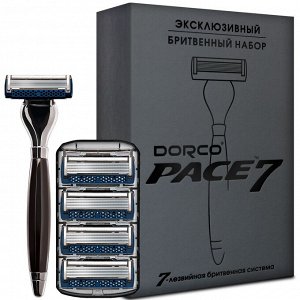 DORCO Набор РАСЕ7 ЭКСКЛЮЗИВ (станок + 5 кассет) в подарочной упаковке