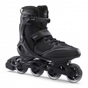 Ролики для фитнеса мужские черно-серебристые Oxelo FIT 100