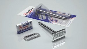 Набор для бритья "RAPIRA Суперсталь" станок многоразовый + лезвие 5 шт