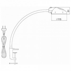 Светильник настольный Веста С16, на струбцине с гибкой стойк