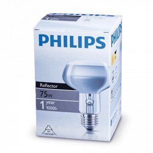 Лампа накаливания PHILIPS Spot NR80 E27 25D, 75Вт,зерк.,колб