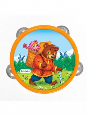 Игрушка музыкальная бубен Машенька и Медведь цвет микс SL-05396 ZABIAKA