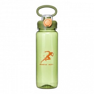 Бутылка для воды, с поильником, "Движение - жизнь", 800 мл, зеленая