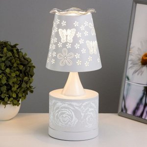 Аромалампа с подсветкой «Цветы» Е27 40 Вт+RGB белый 13x13x30 см
