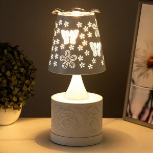 Аромалампа с подсветкой «Цветы» Е27 40 Вт+RGB белый 13x13x30 см