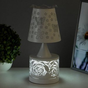 Аромалампа с подсветкой «Цветы» Е27 40 Вт+RGB белый 13x13x30 см