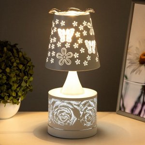 Аромалампа с подсветкой «Цветы» Е27 40 Вт+RGB белый 13x13x30 см