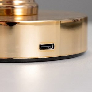 Настольная лампа сенсорная "Гелия" LED 10Вт АКБ золото 15х15х30 см