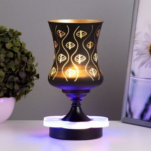 Аромалампа с подсветкой «Листья» GU10 35 Вт+RGB черный 11x11x23 см