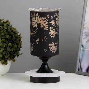 Аромалампа с подсветкой «Цветы» E14 40 Вт +RGB черный 10x10x24.5 см