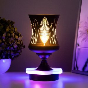 Аромалампа с подсветкой «Листья» GU10 35 Вт+RGB черный 11x11x23 см