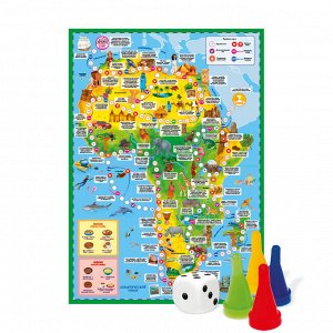 Игра-ходилка с фишками. Вокруг света. Африка. 59х42 см. ГЕОДОМ