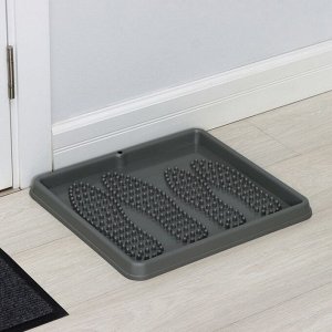 Лоток для обуви малый Darel plastic, 43.5x39 см, пластик, серый