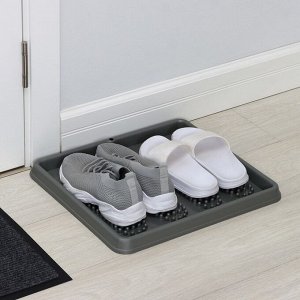 Лоток для обуви малый Darel plastic, 43.5x39 см, пластик, серый