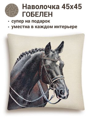 Конь черный Наволочка 45х45 см 01251