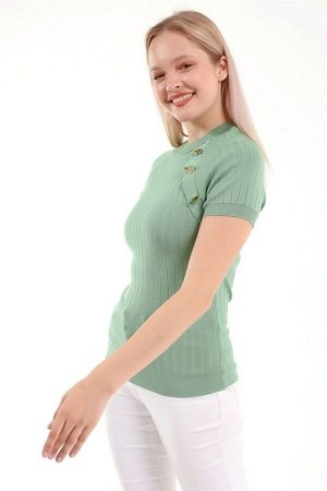 Женский зеленый трикотаж, комплект брюк-свитера MX00112