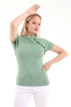 Женский зеленый трикотаж, комплект брюк-свитера MX00112