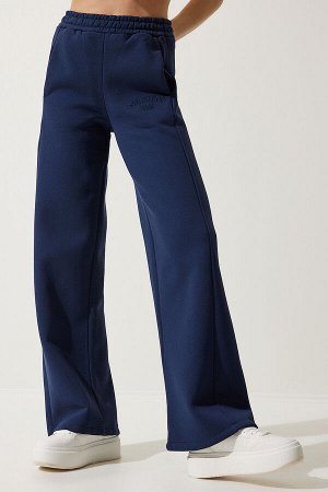 Женские прямые толстые спортивные штаны темно-синего цвета розового золота HF00445