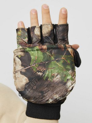 Зимние камуфляжные варежки-перчатки (растительность)