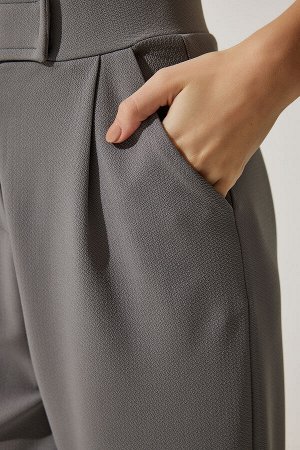 Женские удобные тканые брюки с дымчатой талией на липучке RV00150