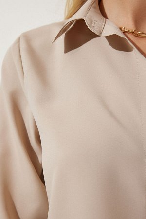Женская базовая рубашка с мягкой текстурой из норки DD01297