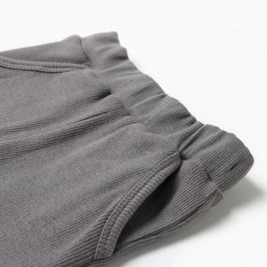 Комплект детский (футболка/штанишки), цвет серый, рост 68-74 (6-9 мес )