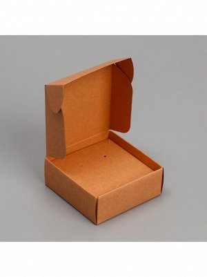 Коробка складная 7,5 х7,5 х3 см крафт под бижутерию 1/5