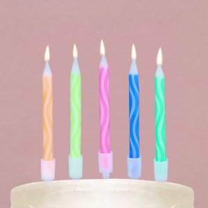 Свечи в торт «С Днём Рождения», разноцветные , 7 х 12 см