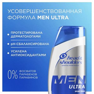 ХЕД & ШОЛДЕРС Мужской шампунь против перхоти "Ultra Sport Fresh" с мятой 400 мл